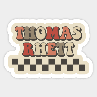 Thomas Rhett Checkered Retro Groovy Style Sticker